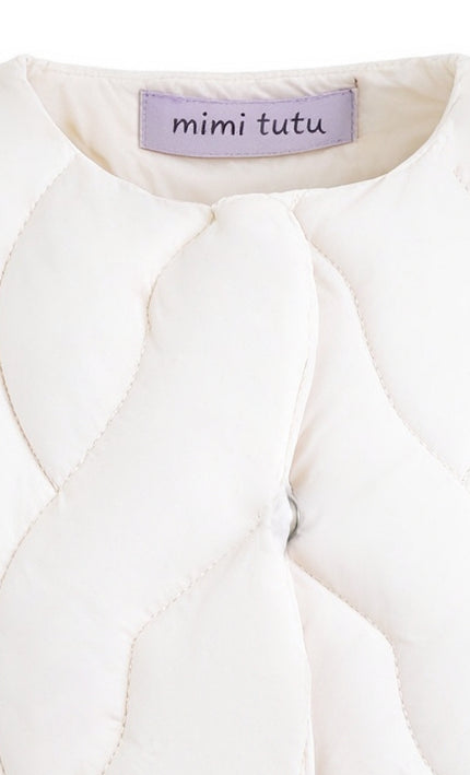 kids atelier mimi tutu White Quilted Vest