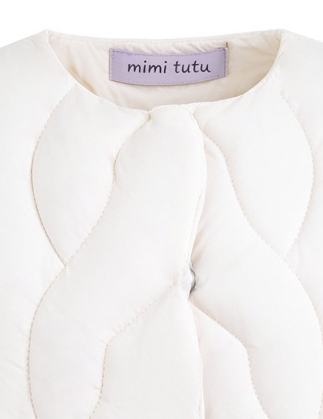 kids atelier mimi tutu White Quilted Vest
