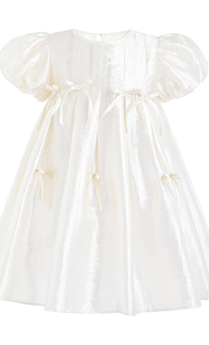 kids atelier mimi tutu Beige Sena Petal Bow Dress