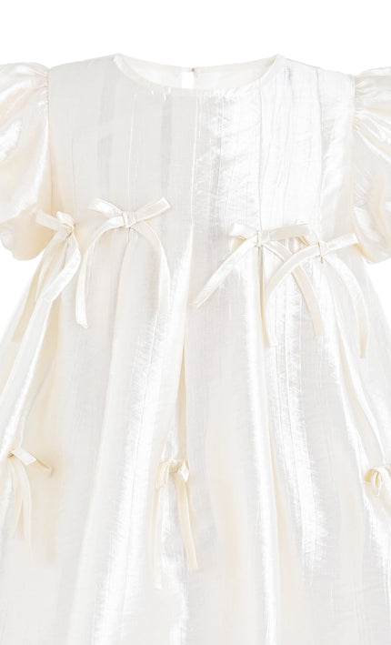 kids atelier mimi tutu Beige Sena Petal Bow Dress