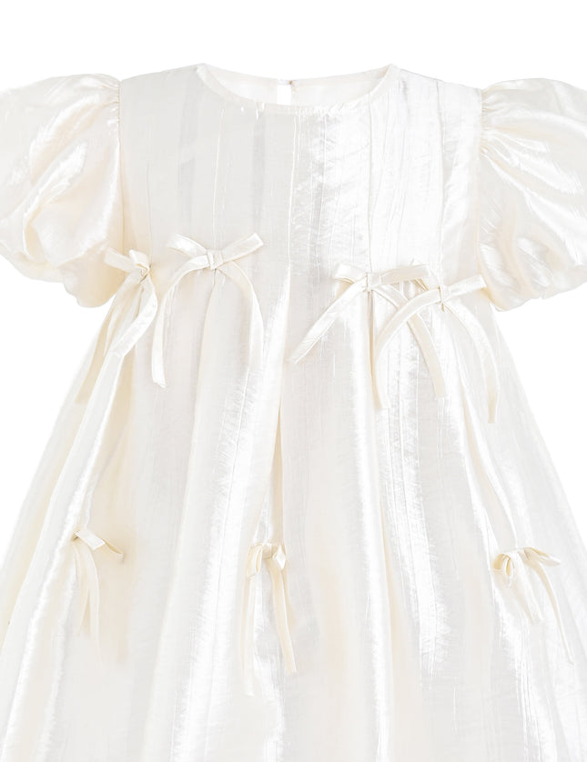 kids atelier mimi tutu Beige Sena Petal Bow Dress
