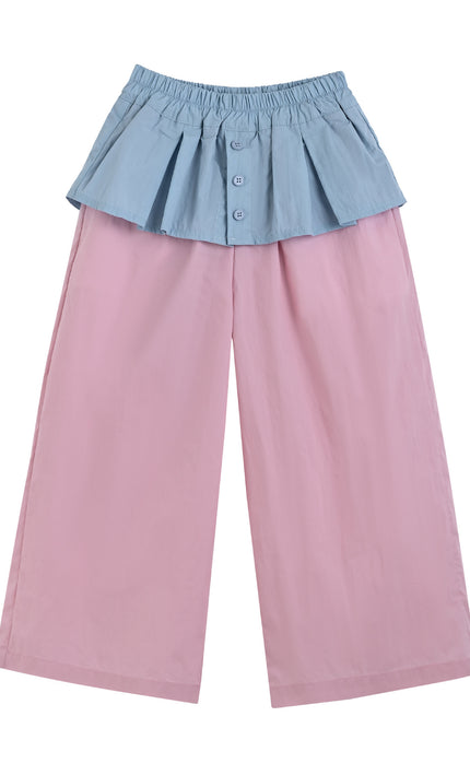 kids atelier mimi tutu Pink Pants with Blue Overlay