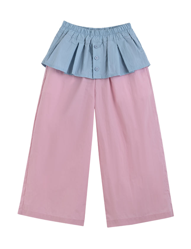 kids atelier mimi tutu Pink Pants with Blue Overlay