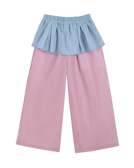 kids atelier mimi tutu Pink Pants with Blue Overlay