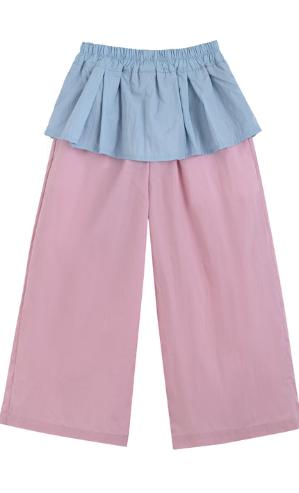 kids atelier mimi tutu Pink Pants with Blue Overlay