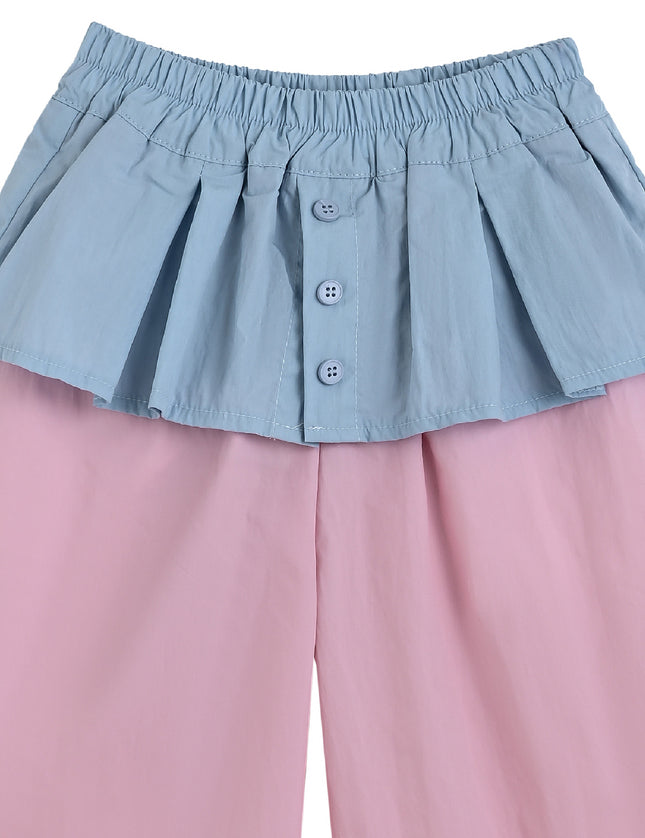 kids atelier mimi tutu Pink Pants with Blue Overlay