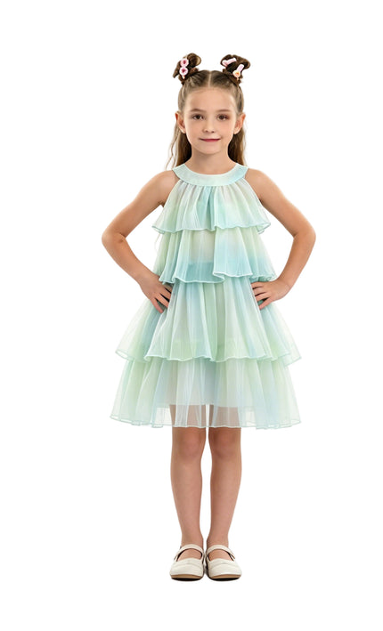 kids atelier mimi tutu Yellow Elisia Tiered Tulle Dress