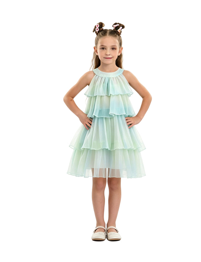 kids atelier mimi tutu Yellow Elisia Tiered Tulle Dress