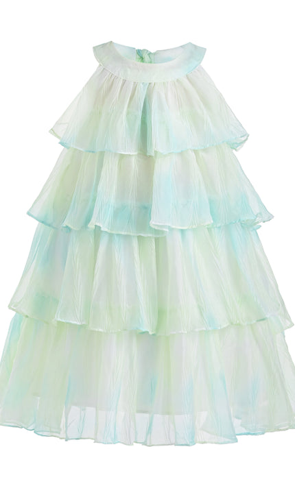 kids atelier mimi tutu Yellow Elisia Tiered Tulle Dress