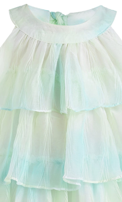 Yellow Elisia Tiered Tulle Dress