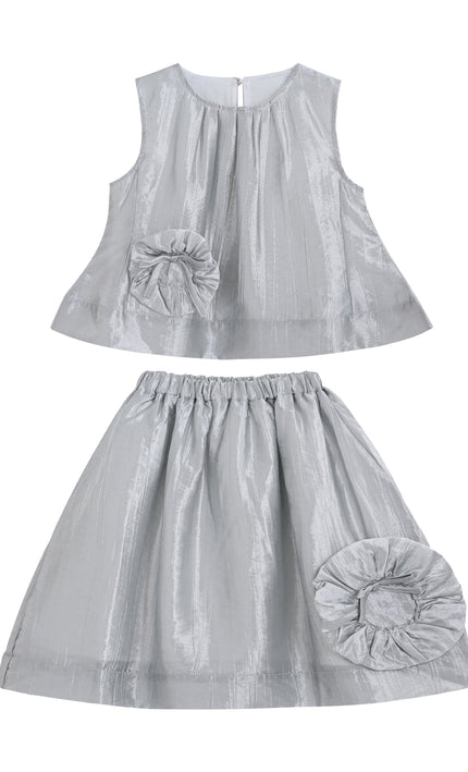 kids atelier mimi tutu Silver Nerissa Bloom Skirt Set