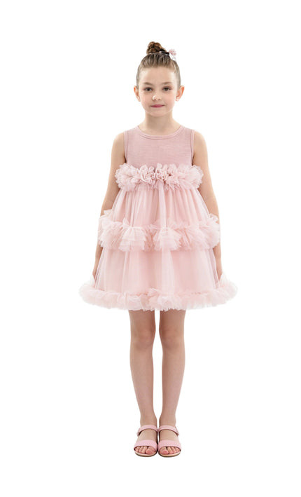 kids atelier mimi tutu Pink Norelia Ruffle Tulle Dress