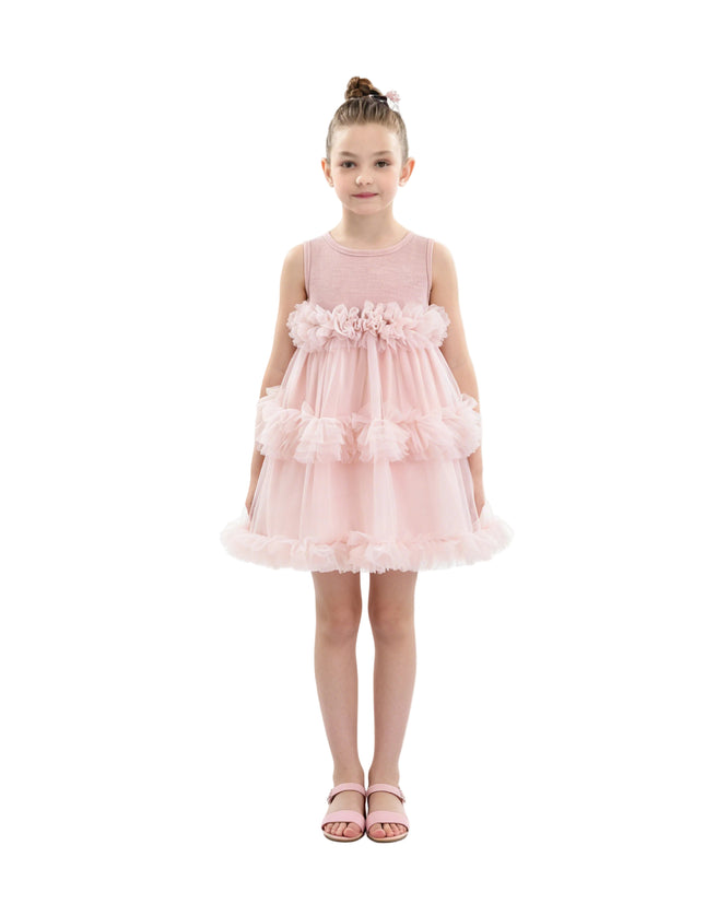 kids atelier mimi tutu Pink Norelia Ruffle Tulle Dress