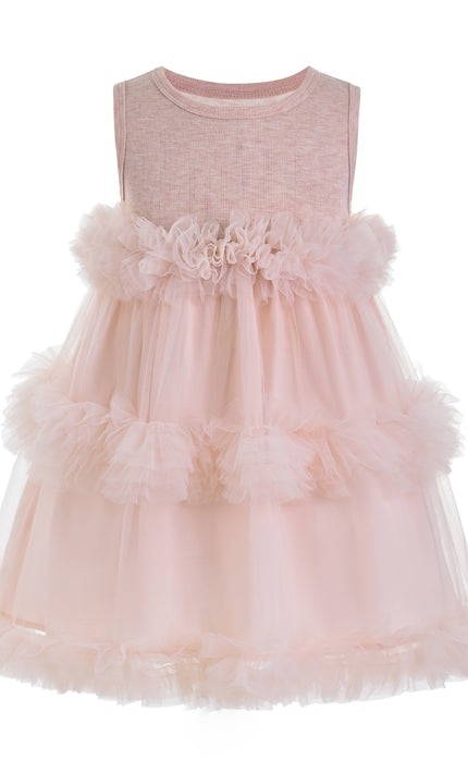 kids atelier mimi tutu Pink Norelia Ruffle Tulle Dress