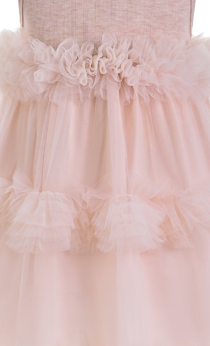 Pink Norelia Ruffle Tulle Dress