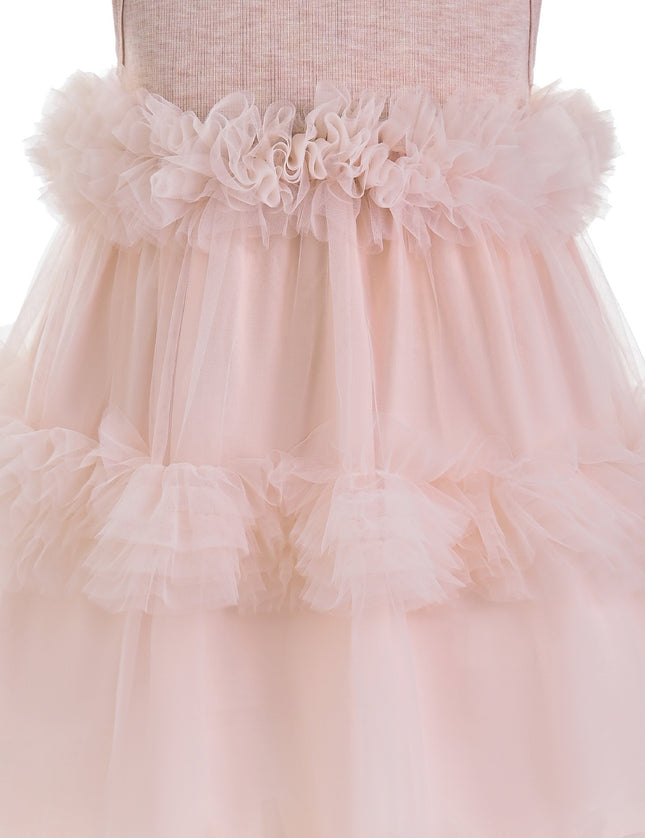Pink Norelia Ruffle Tulle Dress
