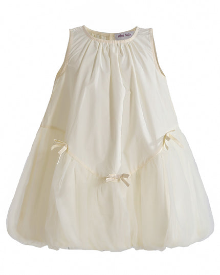 kids atelier mimi tutu Cream Marielle Layered Bow Tulle Dress