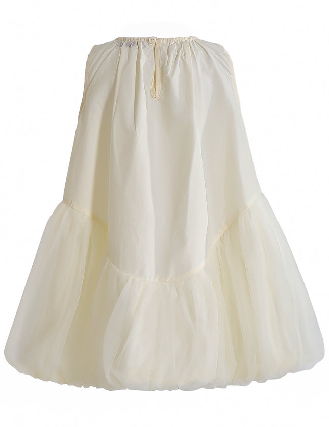 kids atelier mimi tutu Cream Marielle Layered Bow Tulle Dress
