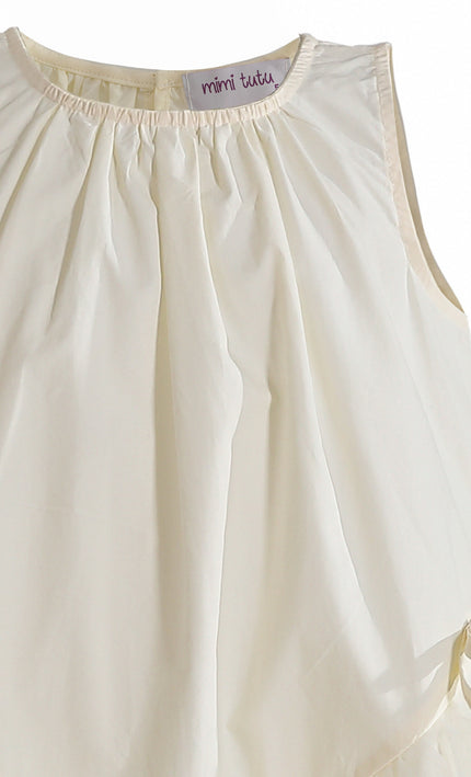 kids atelier mimi tutu Cream Marielle Layered Bow Tulle Dress