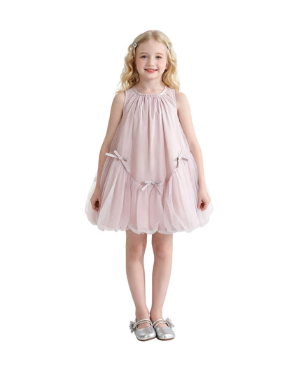 kids atelier mimi tutu Pink Marielle Layered Bow Tulle Dress