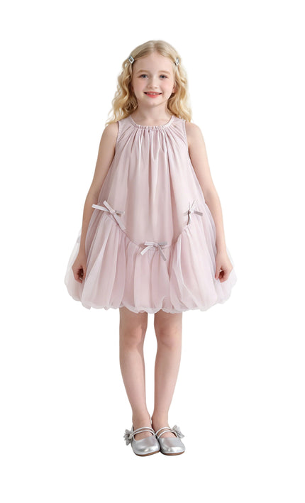 kids atelier mimi tutu Pink Marielle Layered Bow Tulle Dress