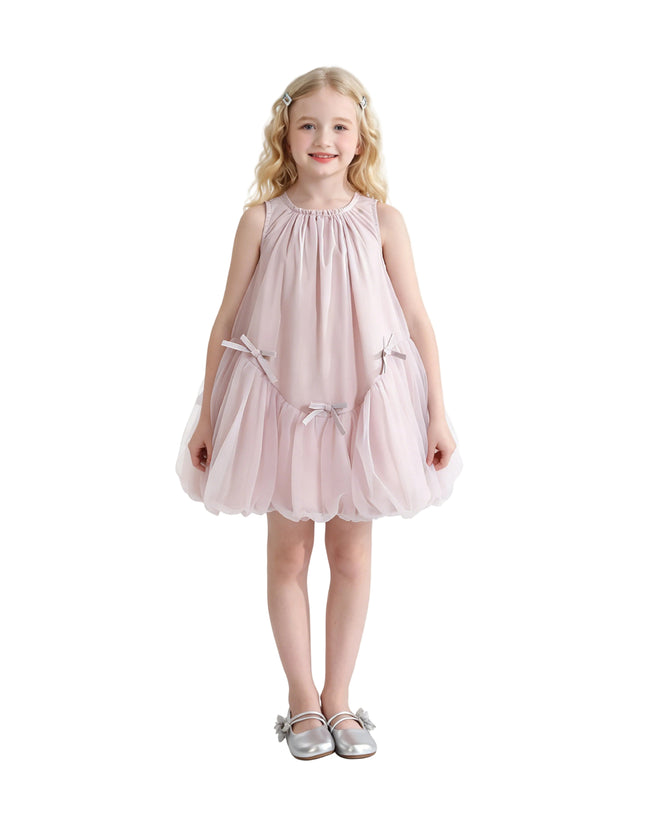 kids atelier mimi tutu Pink Marielle Layered Bow Tulle Dress
