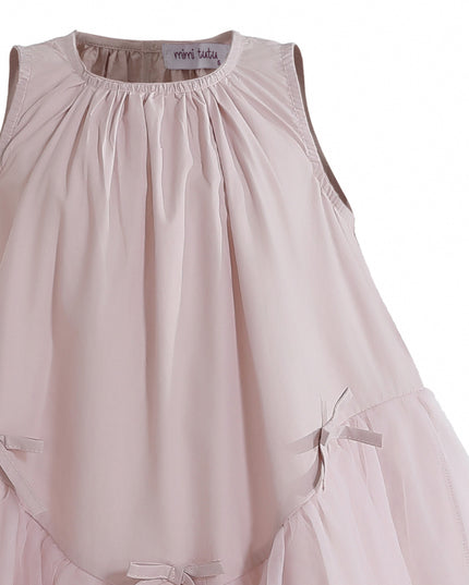 kids atelier mimi tutu Pink Marielle Layered Bow Tulle Dress
