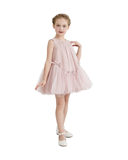 kids atelier mimi tutu Pink Marielle Layered Bow Tulle Dress
