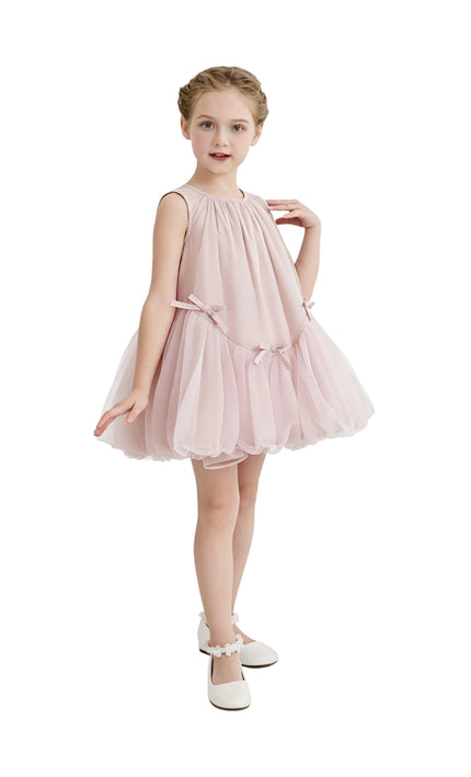 kids atelier mimi tutu Pink Marielle Layered Bow Tulle Dress
