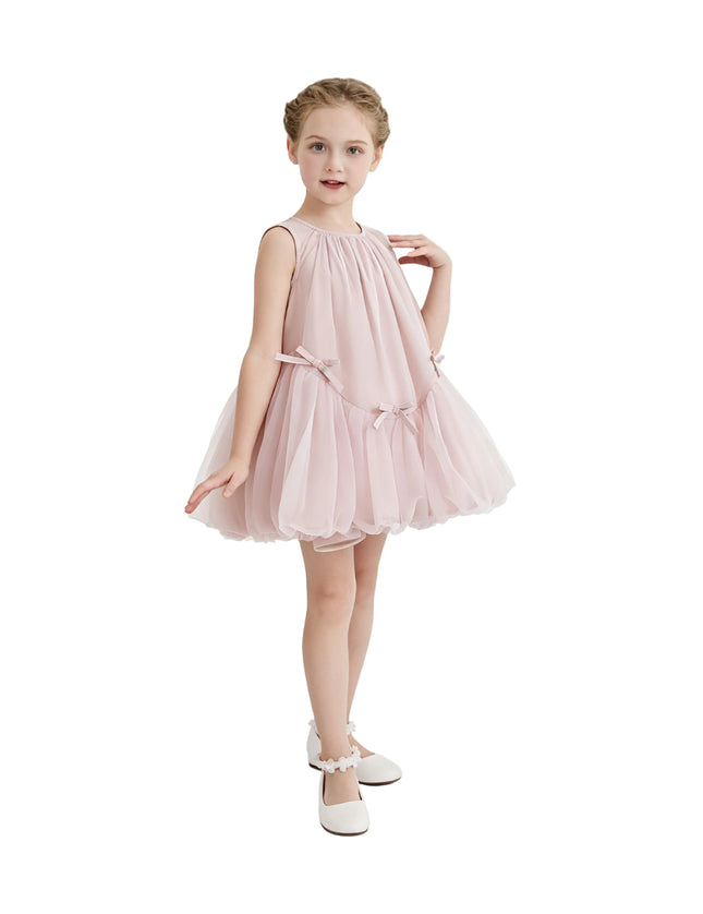 kids atelier mimi tutu Pink Marielle Layered Bow Tulle Dress