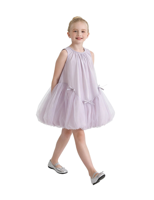 kids atelier mimi tutu Purple Marielle Layered Bow Tulle Dress