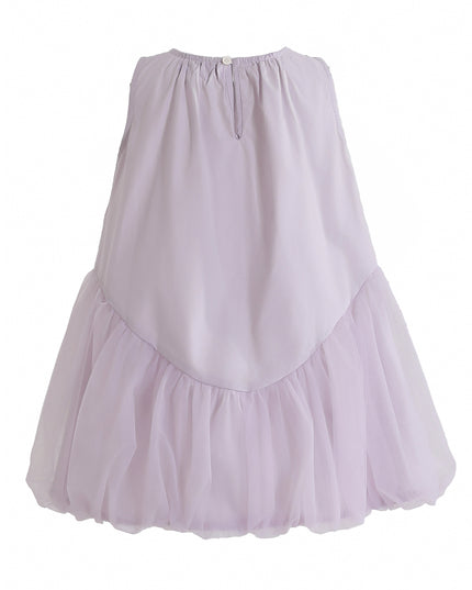kids atelier mimi tutu Purple Marielle Layered Bow Tulle Dress