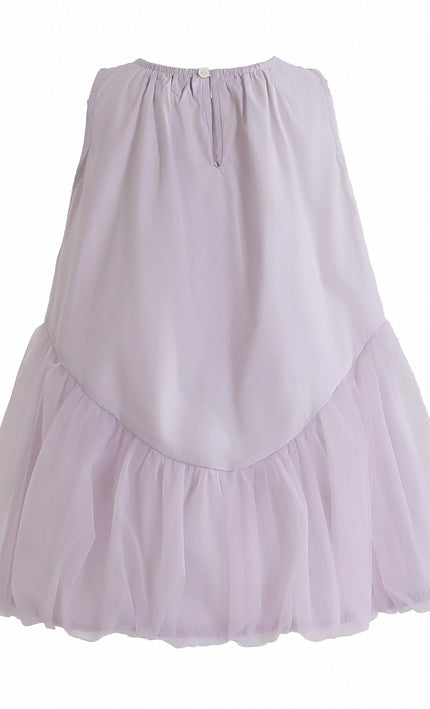kids atelier mimi tutu Purple Marielle Layered Bow Tulle Dress