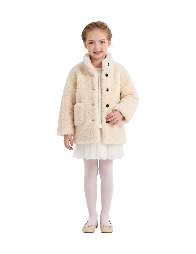 kids atelier mimi tutu Beige Shearling Coat