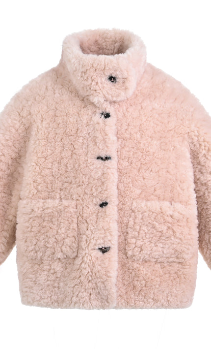 kids atelier mimi tutu Pink Shearling Coat