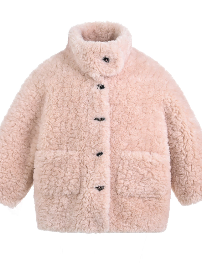 kids atelier mimi tutu Pink Shearling Coat