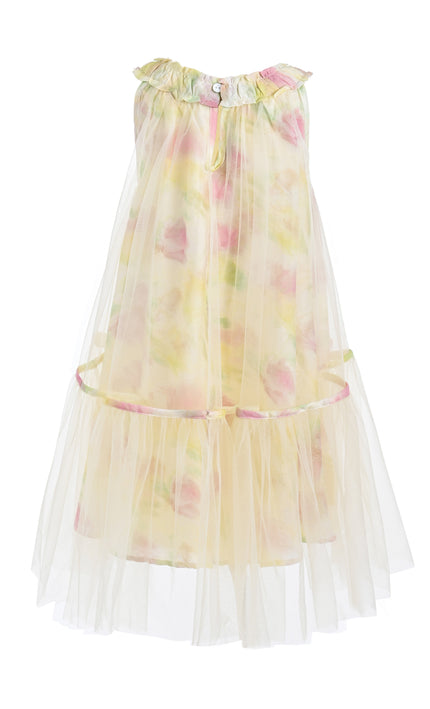 kids atelier mimi tutu Yellow Rosamira Floral Tulle Dress