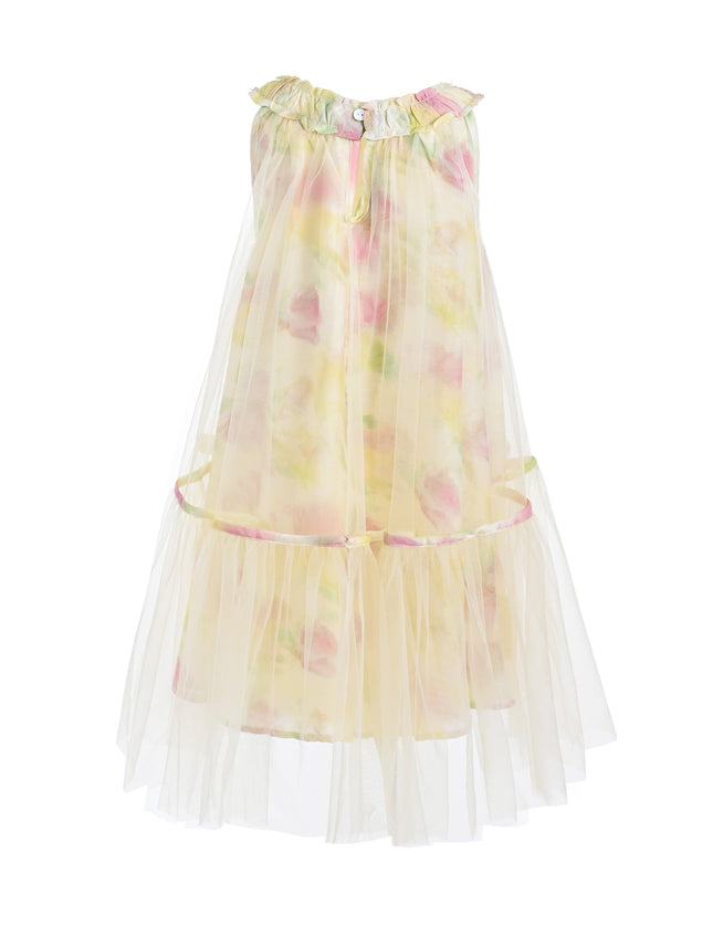 kids atelier mimi tutu Yellow Rosamira Floral Tulle Dress