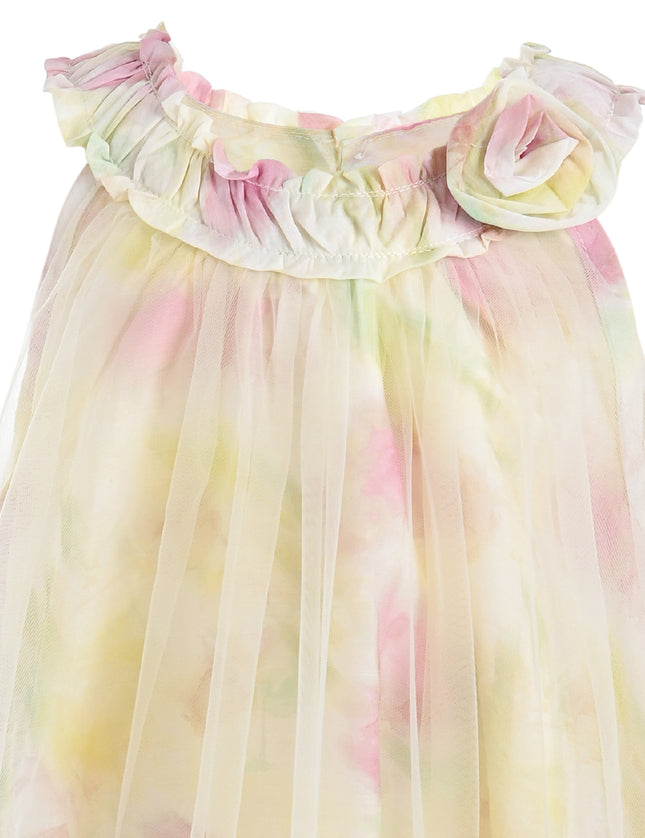 Yellow Rosamira Floral Tulle Dress