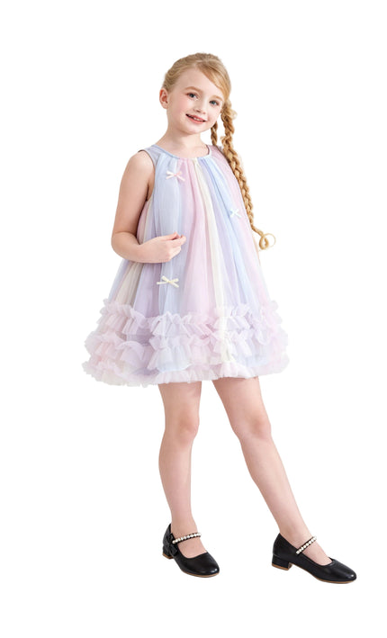 kids atelier mimi tutu Purple Orielle Pastel Bow Ruffle Dress