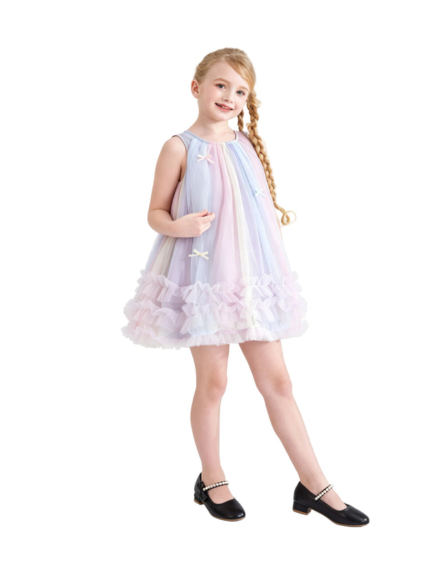 kids atelier mimi tutu Purple Marcella Pastel Bow Ruffle Dress