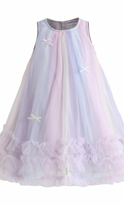 kids atelier mimi tutu Purple Orielle Pastel Bow Ruffle Dress