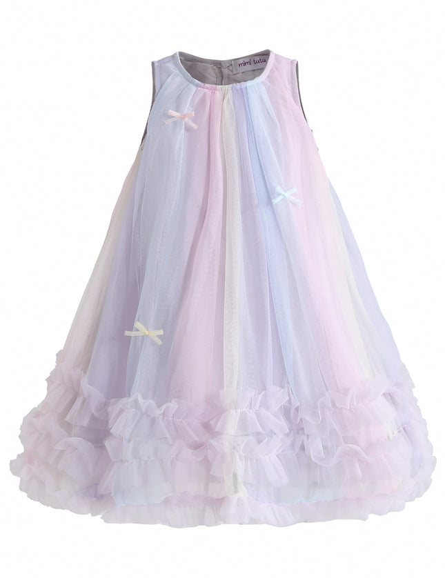 kids atelier mimi tutu Purple Marcella Pastel Bow Ruffle Dress