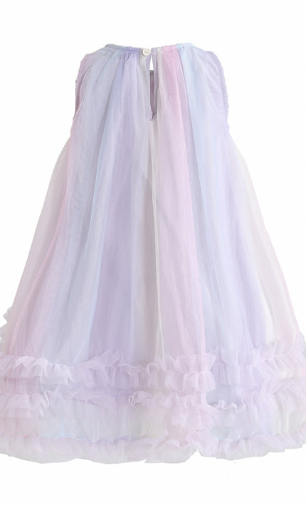 kids atelier mimi tutu Purple Orielle Pastel Bow Ruffle Dress