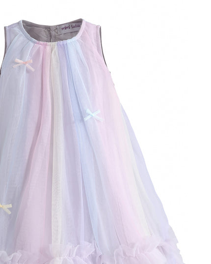 kids atelier mimi tutu Purple Marcella Pastel Bow Ruffle Dress