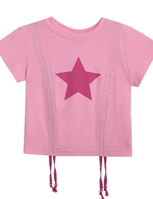 kids atelier mimi tutu Pink Tee with Star Accent