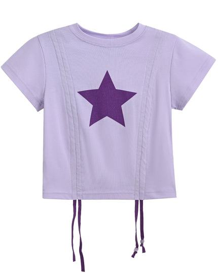 kids atelier mimi tutu Purple Tee with Star Accent
