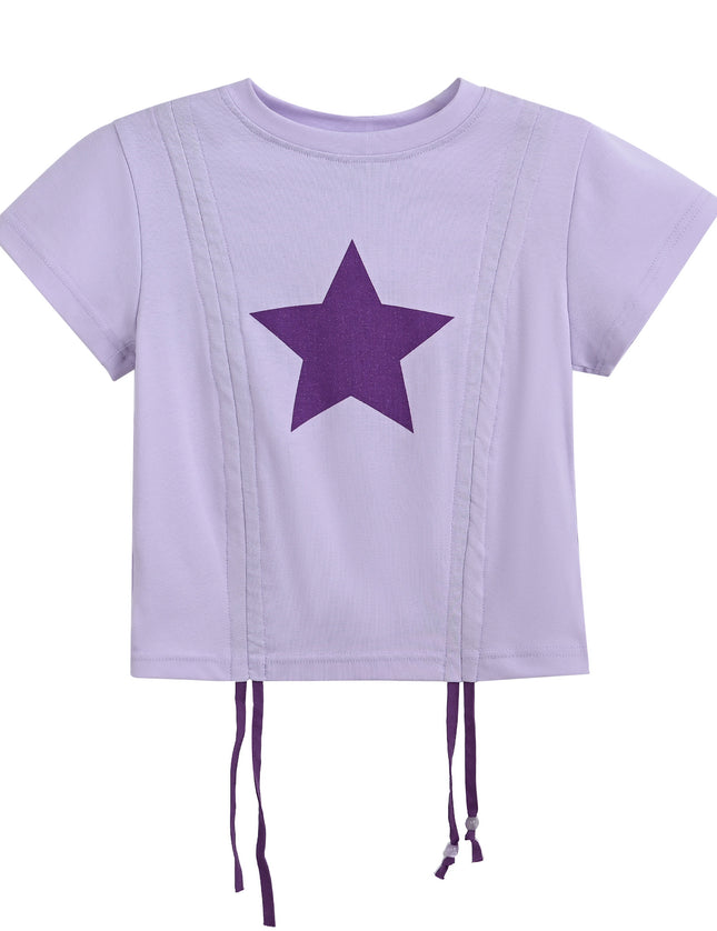 kids atelier mimi tutu Purple Tee with Star Accent