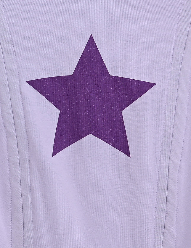 Purple Tee with Star Accent
