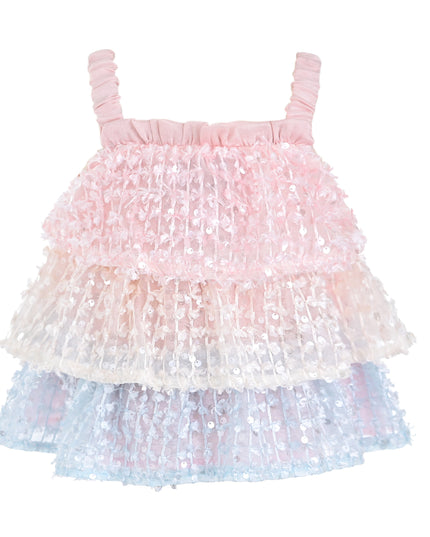 kids atelier mimi tutu Pink Pastel Elunara Ruffle Set with Hair Clip
